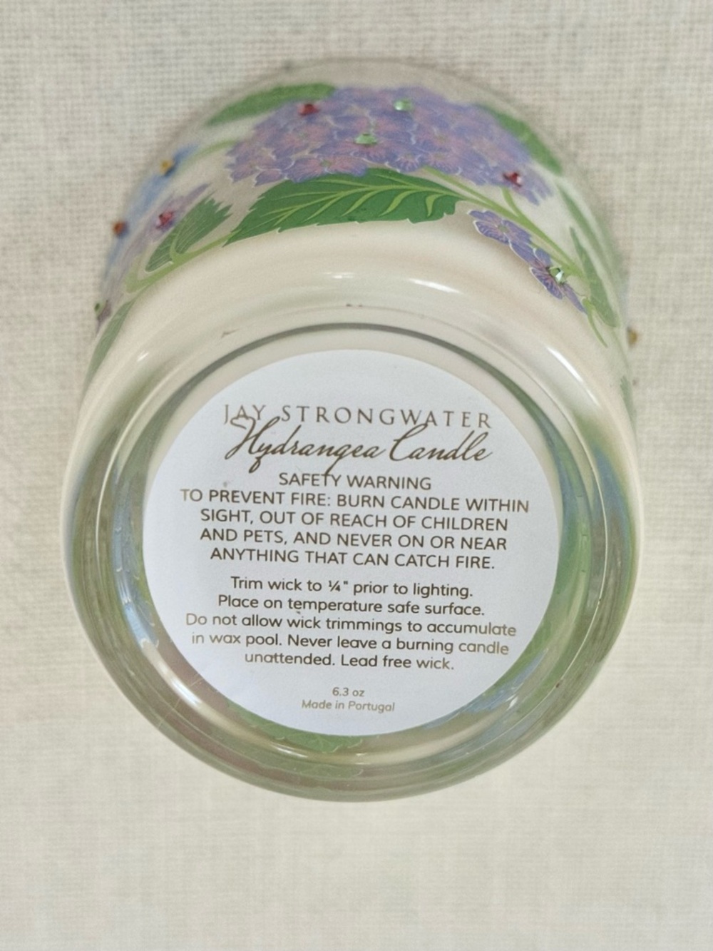 Jay Strongwater Hand-painted Hydrangea Votive Scented Candle New - Picture 6 of 7